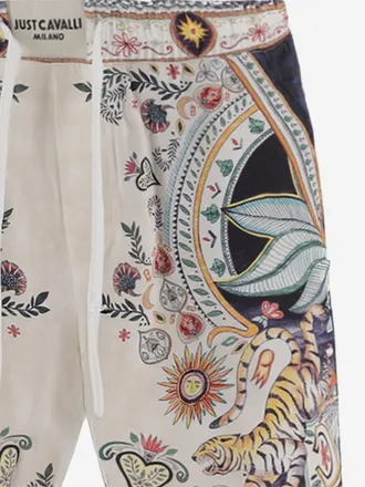 Just Cavalli Mens Shorts Printed Viscose Multicolour