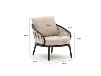 Apple Bee Pine Key/Tonga stoel-bank loungeset 5-delig 6-zits