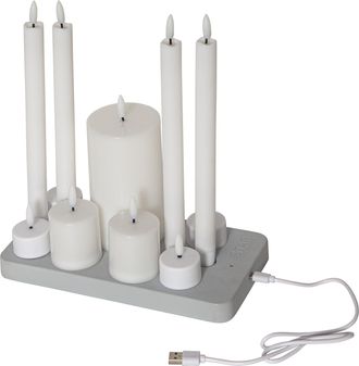 Parforce LED-Kerze »Flamme Charge Mix, Weiss«