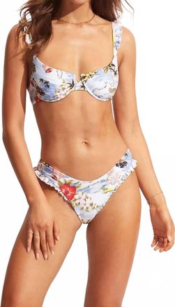 Seafolly Coast To Coast High Cut Rio Pant In Powder Blue