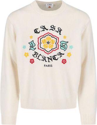 Casablanca Emblem Sweater Cream