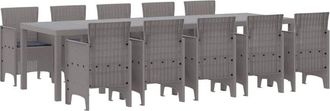 vidaXL Vidaxl - Conjunto De Comedor De Jard&iacute;n 11 Pcs Gris Claro Y Antracita
