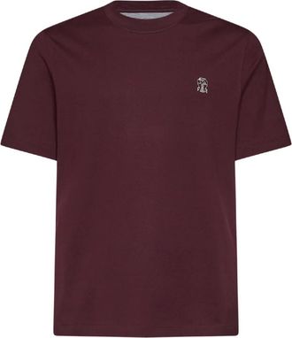 Brunello Cucinelli Solomeo Crest T-shirt - Heren - T-shirts - Bruin - 3XL - Katoen - Tops