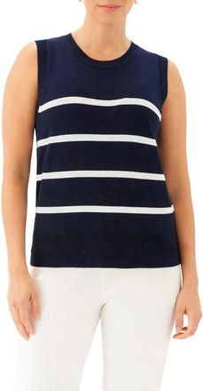 Karen Kane Stripe Sweater Vest in Navy Off White at Nordstrom, Size X-Large