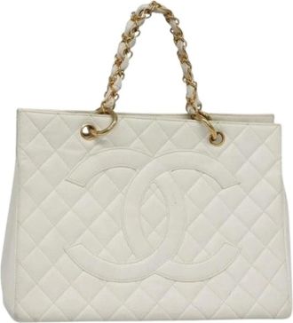 Chanel Pre-owned Handbags, female, White, Size: ONE SIZE Pre-owned Vintage Leather Handbag