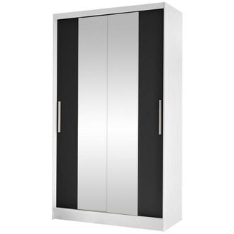 Mirjan24 Mobilier1 - Armario Closico 163, Blanco + Negro, 200x100x58cm, Puertas De Armario: Correderas, N&uacute;mero De Estantes: 0