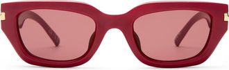 Le Specs Cubito 51mm Square Sunglasses in Burgundy/rose Mono at Nordstrom