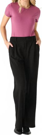 Dex Clothing Ponte Knit Wide Leg Trouser In Black