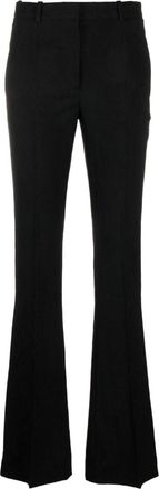 Versace baroque-jacquard flared trousers - women - Cupro/Virgin Wool - 44 - Black