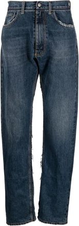 Maison Margiela Indigo Yoke-Detail Tapered Denim Jeans