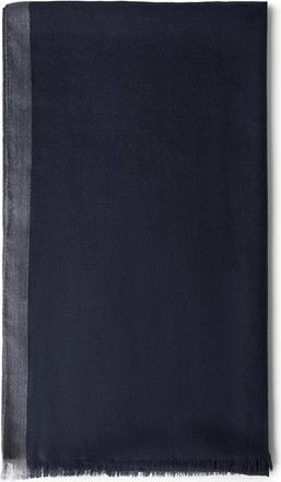 Brunello Cucinelli Cashmere and silk scarf with stripe in Navy Blue at Nordstrom