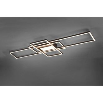 Trio Irvine Led L&aacute;mpara De Techo 3 Rect&aacute;ngulos Acero Satinado Con Luz Central Con Control Remoto Multifuncional Regulaci&oacute;n De La Intensidad De La Luz Y La 