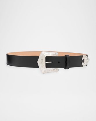 Alexander McQueen Arrow Leather Buckle Belt