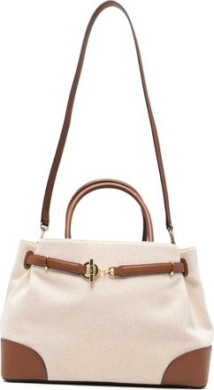 Ralph Lauren Handbags, female, Beige, Size: ONE SIZE Blke Lg Schl-Satchel-Large-Crss Dye Cnvs/Nt Sm