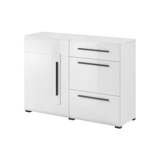 Petits Meubles Buf&eacute; 1 puerta 3 cajones tableros de aglomerado laminados blanco