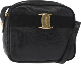 Ferragamo Pre-owned Cross Body Bags, female, Black, Size: ONE SIZE Pre-owned Leather Shoulder Bag