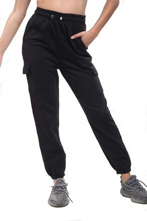 Generic Ladies High Waist Jogging Bottoms Joggers Active Gym Pants Trousers Plus BigSize (22, Black Cargo)