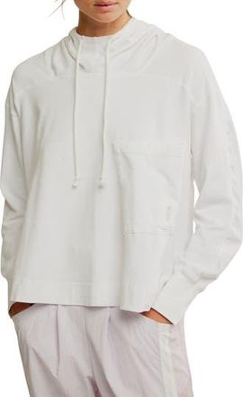 Free People FP Movement Hot Shot Stretch Cotton Fleece Hoodie in White at Nordstrom Rack, Size X-Small