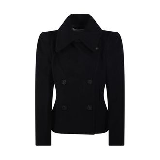 7 For All Mankind Chaqueta de doble botonadura con hombros marcados - Jackets - Mujer - Negro - S