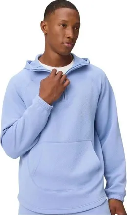 Fabletics Mens The GridTech Quarter Zip Hoodie in Blue Oxford at Nordstrom, Size Xx-Large