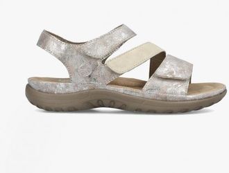 Rieker Womens 64872-90 Ladies Touch Fasten Sandals Metallic - Silver - Size UK 6