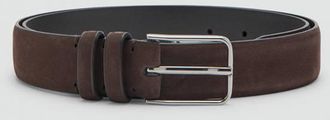 Mango Cintura pelle nappa cioccolato - Uomo - 100 - MANGO MAN