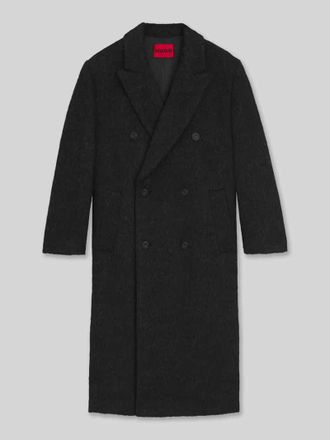 HUGO BOSS Relaxed Fit Wollmantel mit Alpaka-Anteil Modell MANUS2541 in Black, Gr&ouml;&szlig;e XL