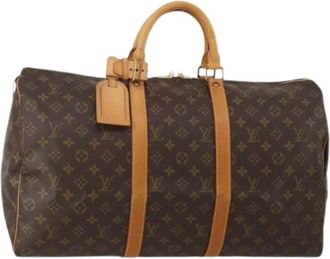 Louis Vuitton Pre-owned Vintage Boston Bag - Dames - Vintage Weekendtas - Bruin - ONE Size - Leer - Vintage
