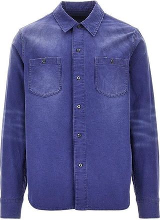 Prada Old-effect twill overshirt Man 40