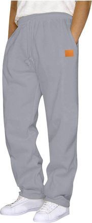 Generic Tracksuit Bottoms Men Fleece Lined Joggers Elasticated Waist Open-Hem Sweatpants with Pockets Mens Classic Sports Jogging Bottoms Causal Relaxed Fit R