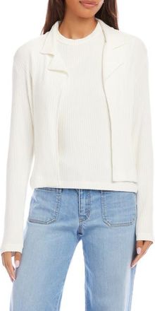 Karen Kane Notch Lapel Rib Jacket in Off White at Nordstrom, Size X-Small