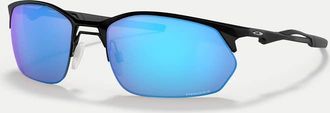 Oakley Wire Tap 2.0 - Occhiali da sole rettangolari nero satinato con lenti a specchio blu