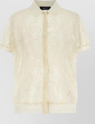 Fabiana Filippi lace overlay cardigan short sleeves collar