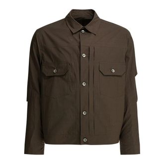 sacai Giacca Cotton Typewriter - - Jackets - Uomo - Marrone - L
