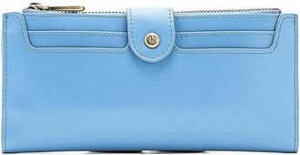 Hobo Dunn Continental Wallet Wallet Womens Handbags Faded Denim, Cotton/Leather