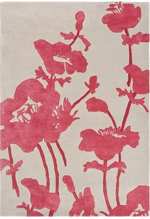 Florence Broadhurst Designer Teppich Floral 300 Poppy - handgetuftet, aus 100% reiner Schurwolle