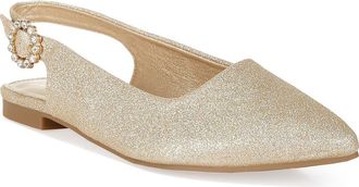London Rag Giora Jewel Buckle Slingback Flat in Gold at Nordstrom Rack, Size 5