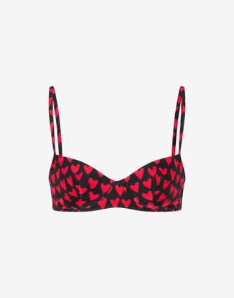 Moschino Printed lycra bikini top - Black