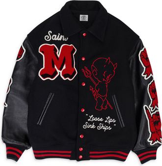SAINT M×××××× RED DEVIL VARSITY JACKET