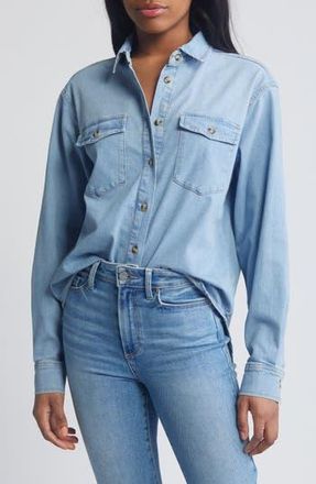 Good American Denim Button-Up Shirt in Indigo641 at Nordstrom Rack, Size X-Small