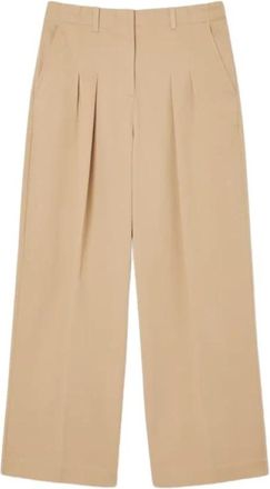 Lacoste Wide Leg Stretch Broek - Dames - Straight fit broeken - Bruin - M - Broeken