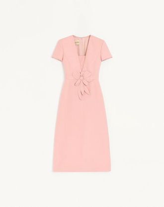 Valentino Abito In Crepe Couture Ricamato Donna ROSA 36