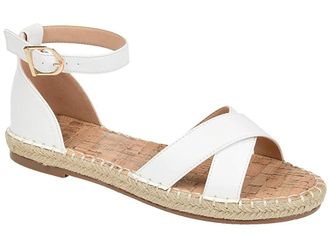 Journee Collection Lyddia Sandals Womens Shoes White : 6.5 M, Faux Leather