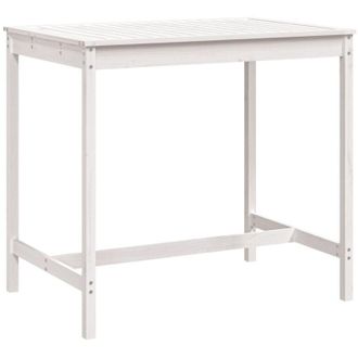 vidaXL Mesa De Jard&iacute;n Madera Maciza Pino Blanco 121x82,5x110 Cm Vidaxl