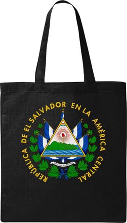 Generic Coat Of Arms Of El Salvador Natural Ecological Cotton Tote Bag Black