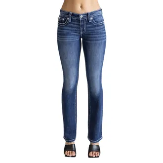 Miss Me Dames, Jeans, Blauw, Maat: W24 Katoen
