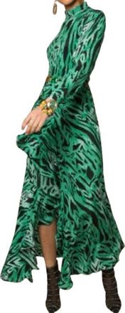 Rixo Green Tiger Print Midi Dress Size M