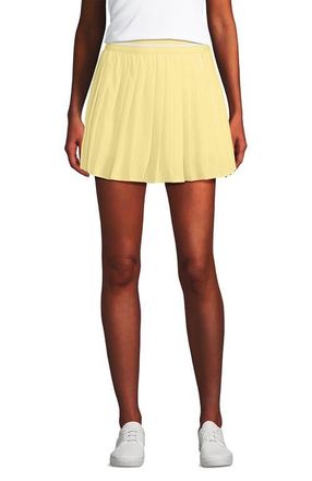 Lands End Active Woven Pleated Skort in Pale Yellow at Nordstrom, Size Medium