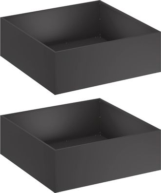 vidaXL Macetero De Jard&iacute;n 2 Uds. Negro 40 X 40 X 20 Cm Vidaxl