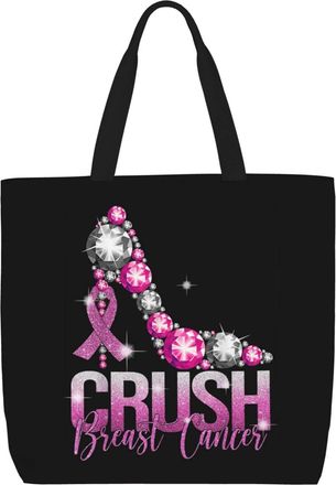 Generic Women Handbag Crush Breast Cancer Awareness Ladies Shopping Shoulder Bag Large Capacity Folding Shopping Bags, For Gym, Work, School, Graduation, Wedd